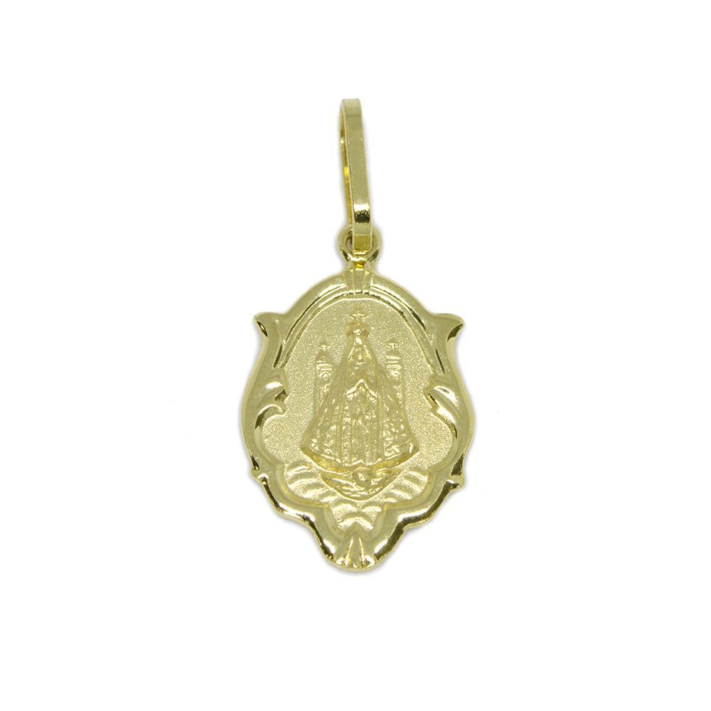 Pingente Nsra. Aparecida Modelo Capelinha Pequeno em Ouro Amarelo 18 Kilates - 25072